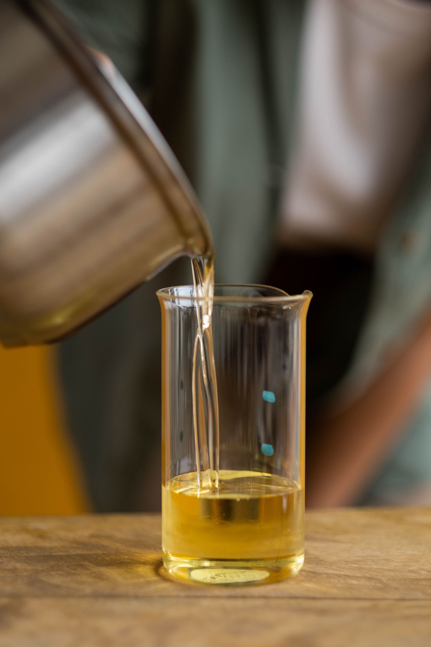 Warm wax poured during a candle making ritual